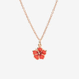 Charm DoDo Fiore di Ibisco Oro Rosa e Smalto Perlato Arancio