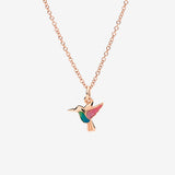 Charm DoDo Colibrì Oro Rosa e Smalto Perlato Multicolor