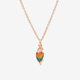 Charm DoDo Pappagallo Oro Rosa e Smalto Perlato Multicolor