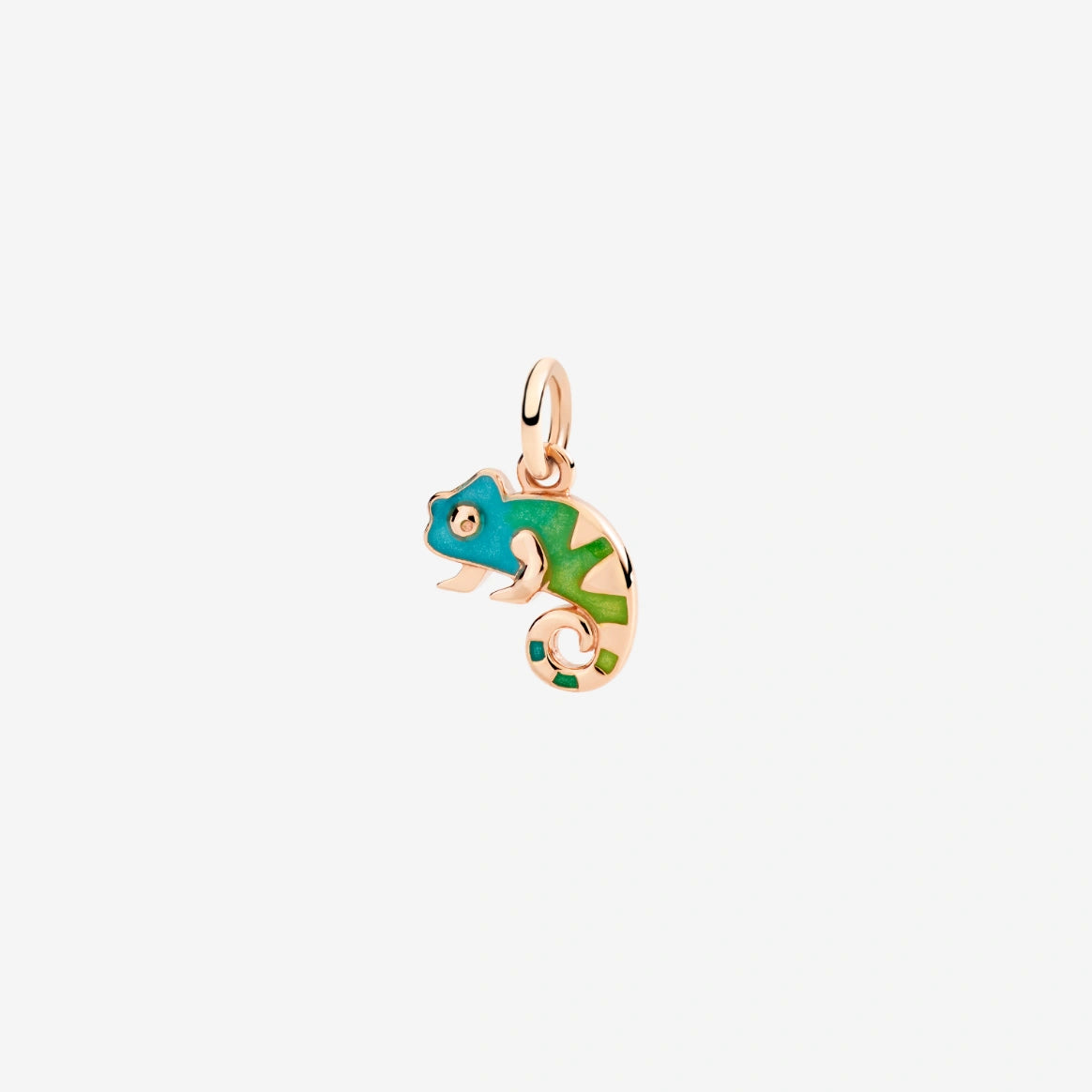 Charm DoDo Camaleonte Oro Rosa e Smalto Perlato Verde