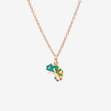 Charm DoDo Camaleonte Oro Rosa e Smalto Perlato Verde