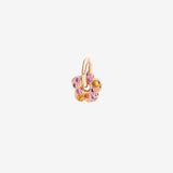 Charm Dodo Fiore Oro Rosa e Zaffiri Multicolori