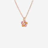 Charm Dodo Fiore Oro Rosa e Zaffiri Multicolori