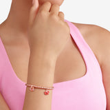 Charm Dodo Fiore Oro Rosa e Zaffiri Multicolori