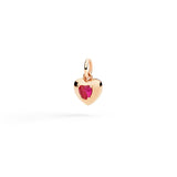 Charm DoDo Cuore Oro Rosa e Rubino