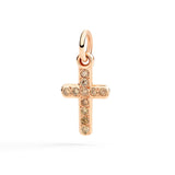 Charm DoDo Croce Oro Rosa e Diamanti Brown