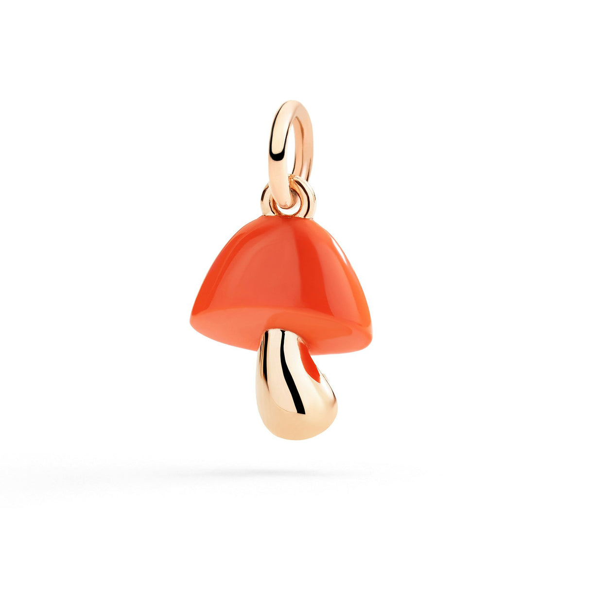 Charm DoDo Fungo Oro Rosa e Smalto Arancio