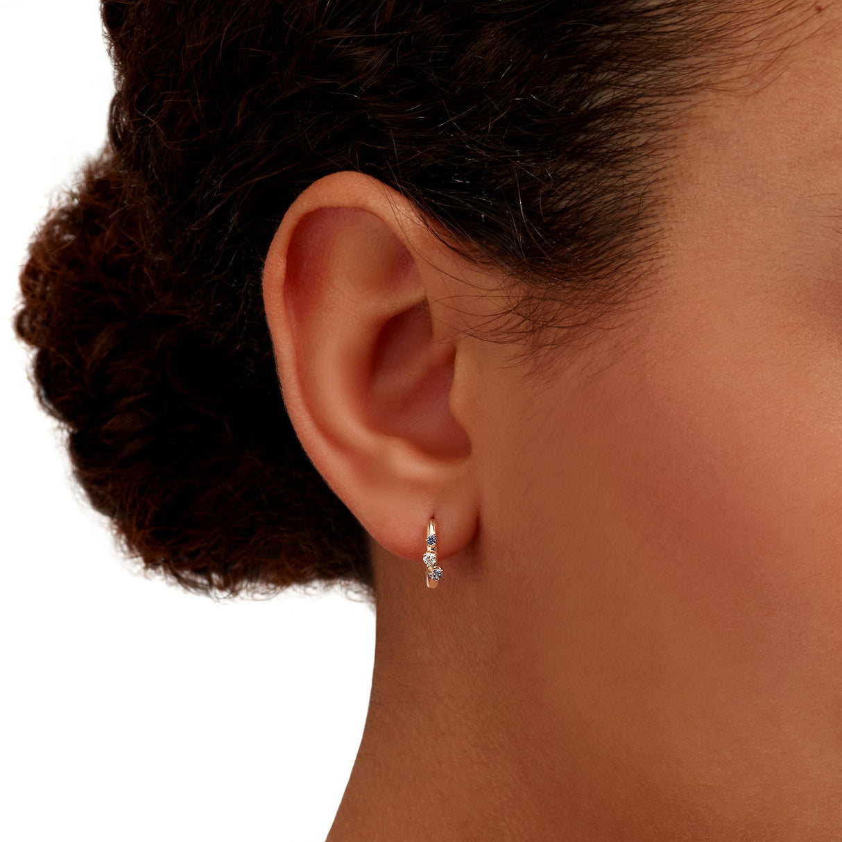 Orecchini DoDo Cerchio Oro Rosa, Zaffiri e Diamanti