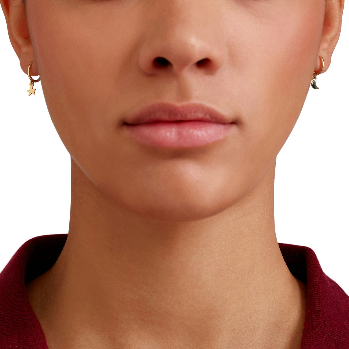 Orecchini DoDo Cerchio Oro Giallo Stella e Luna