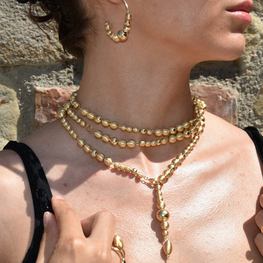 Collana Saba Sfere Setate 125cm