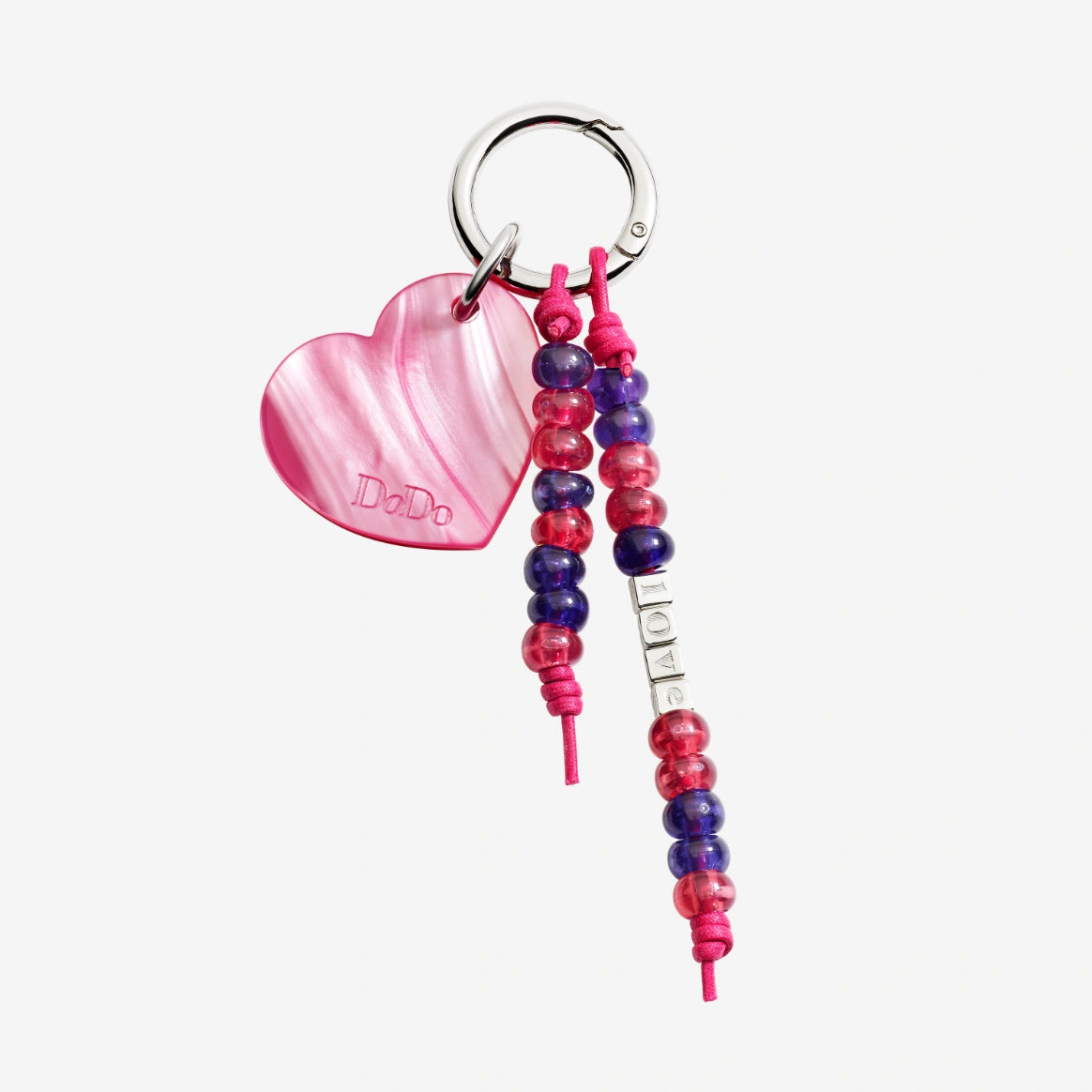 Charm Bag Portachiavi DoDo Cuore in Bioresina e Plastica Riciclata