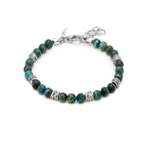 Bracciale Tango in Argento e Diaspro Verde-Bracciali-RASPINI-Gioielleria Granarelli