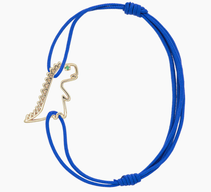 BRACCIALE CORDINO, DINO CON SMERALDO