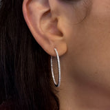 Orecchini Cerchio Diamanti in Oro Bianco
