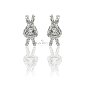 Orecchini Boccola Cuore Intrecciato In Oro Bianco-Orecchini-RECARLO-Gioielleria Granarelli