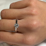 Solitaire ring model Sei grappa tiffany 0.80 kt in white gold