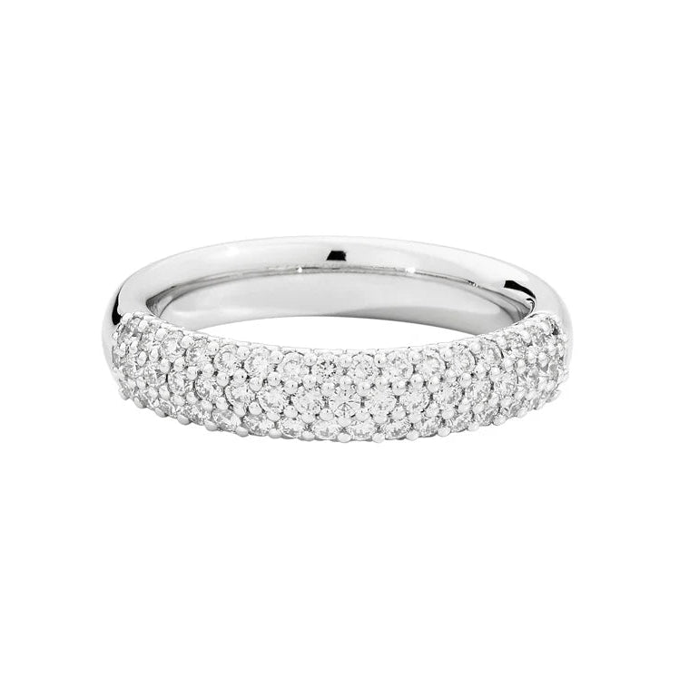 Anello a fascia 3 file di Diamanti 0,59ct