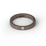 MEN'S SOLITAIRE FLAT TITANIUM BAND WITH 10 POINT WHITE DIAMOND