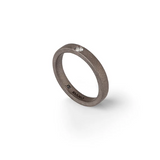 MEN'S SOLITAIRE FLAT TITANIUM BAND WITH 10 POINT WHITE DIAMOND