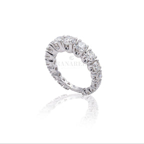 Fedina Scalata Oro Bianco e Diamanti Bianchi-Anelli-CRIVELLI- [SKU] -Gioielleria Granarelli