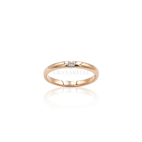 Fedina in Oro Rosa con Diamante-Anelli-CRIVELLI- [SKU] -Gioielleria Granarelli