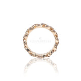 Fedina intrecciata in Oro Rosa e Diamanti Brown-Anelli-CRIVELLI- [SKU] -Gioielleria Granarelli