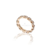 Fedina intrecciata in Oro Rosa e Diamanti Brown-Anelli-CRIVELLI- [SKU] -Gioielleria Granarelli