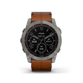Fenix 7X Solar Vetro Zaffiro Titanium Pelle-GARMIN-010-02541-19-Gioielleria Granarelli