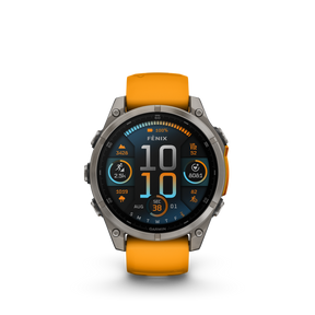 fēnix® 8 - 47 mm, AMOLED Titanium & Spark Orange-Orologi-GARMIN-Gioielleria Granarelli