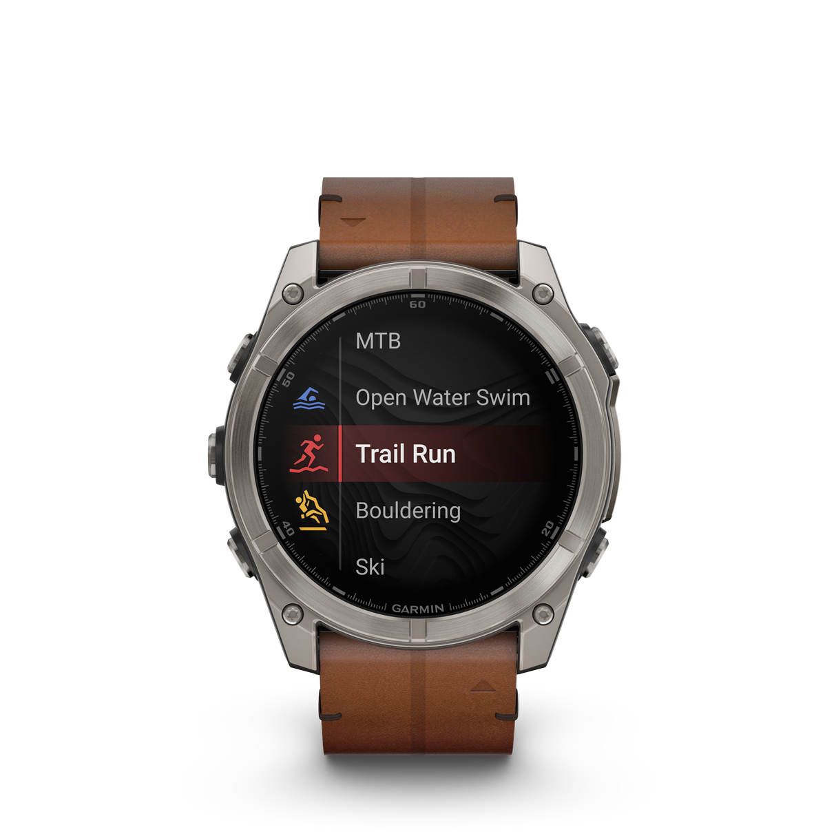 fēnix® 8 - 51 mm, AMOLED Titanio con cinturino in pelle-Orologi-GARMIN-Gioielleria Granarelli