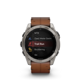 fēnix® 8 - 51 mm, AMOLED Titanio con cinturino in pelle-Orologi-GARMIN-Gioielleria Granarelli