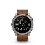 fēnix® 8 - 51 mm, AMOLED Titanio con cinturino in pelle-Orologi-GARMIN-Gioielleria Granarelli
