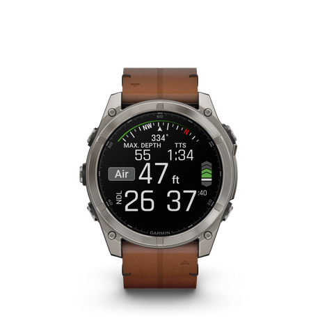 fēnix® 8 - 51 mm, AMOLED Titanio con cinturino in pelle-Orologi-GARMIN-Gioielleria Granarelli