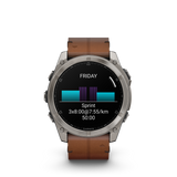 fēnix® 8 - 51 mm, AMOLED Titanio con cinturino in pelle-Orologi-GARMIN-Gioielleria Granarelli