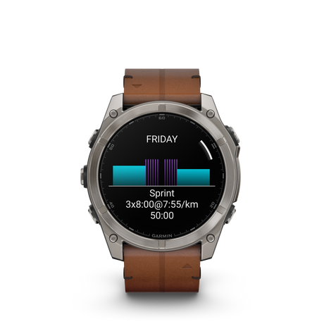 fēnix® 8 - 51 mm, AMOLED Titanio con cinturino in pelle-Orologi-GARMIN-Gioielleria Granarelli