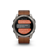fēnix® 8 - 51 mm, AMOLED Titanio con cinturino in pelle-Orologi-GARMIN-Gioielleria Granarelli