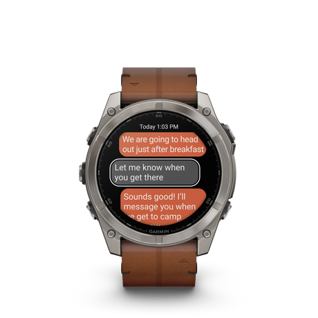 fēnix® 8 - 51 mm, AMOLED Titanio con cinturino in pelle-Orologi-GARMIN-Gioielleria Granarelli