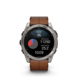 fēnix® 8 - 51 mm, AMOLED Titanio con cinturino in pelle-Orologi-GARMIN-Gioielleria Granarelli