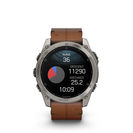 fēnix® 8 - 51 mm, AMOLED Titanio con cinturino in pelle-Orologi-GARMIN-Gioielleria Granarelli