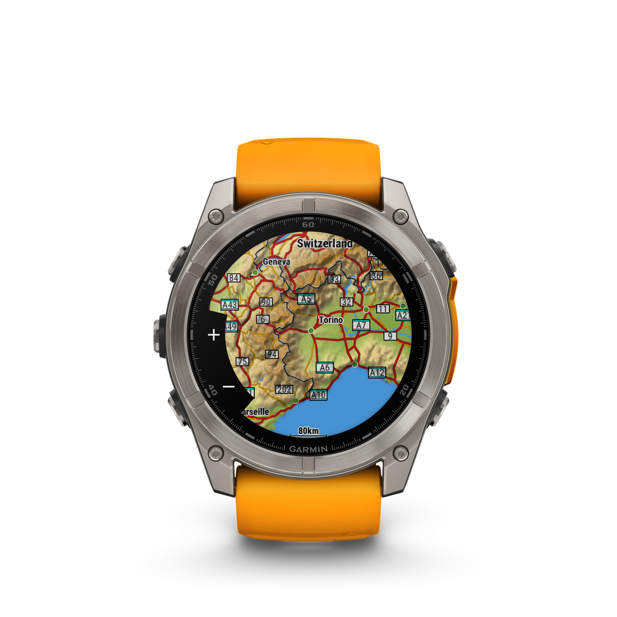 fēnix® 8 - 51 mm, AMOLED Titanium & Spark Orange-Orologi-GARMIN-Gioielleria Granarelli