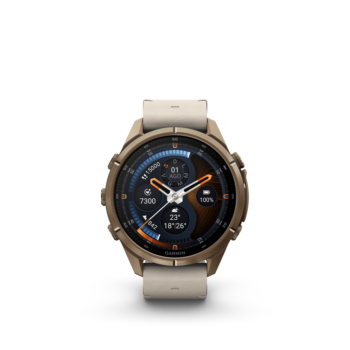 fēnix® 9 Pro InReach - 43 mm Titanium Autumn Gold Bone Leather