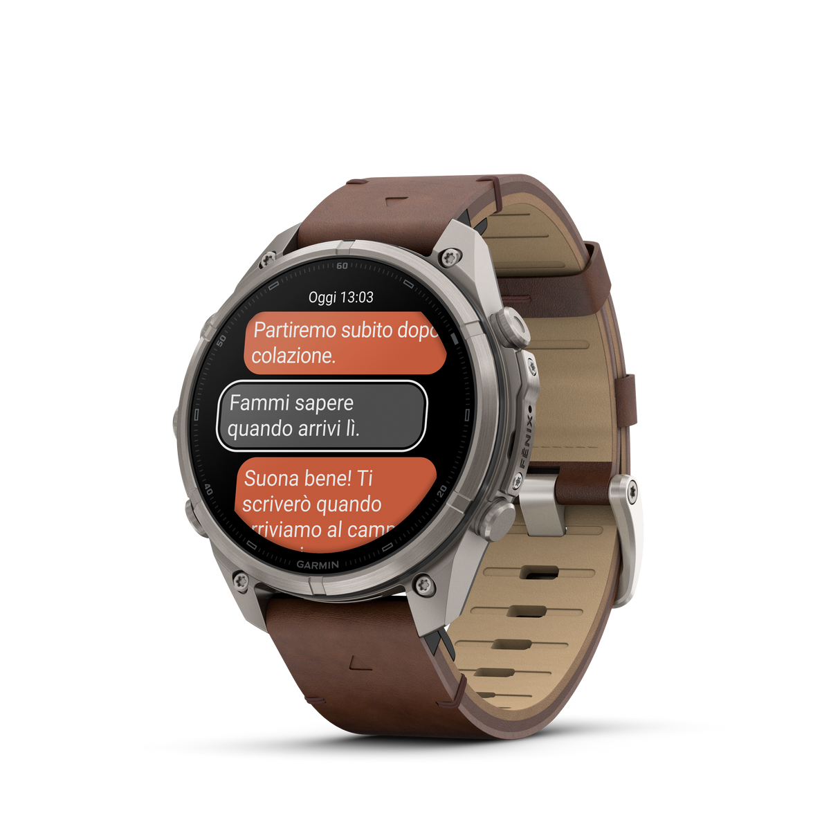 fēnix® 9 Pro InReach - 47 mm Titanium Walnut Leather