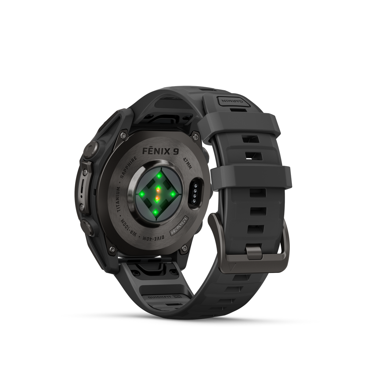 fēnix® 9 - 47 mm Titanium DLC Carbon Gray, Black