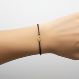 Bracciale Iniziale in oro giallo 18kt su cordino nautico misura PICCOLA