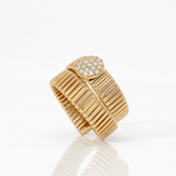 Anello Tubogas in Oro Rosa con Diamanti e Molla in Acciaio