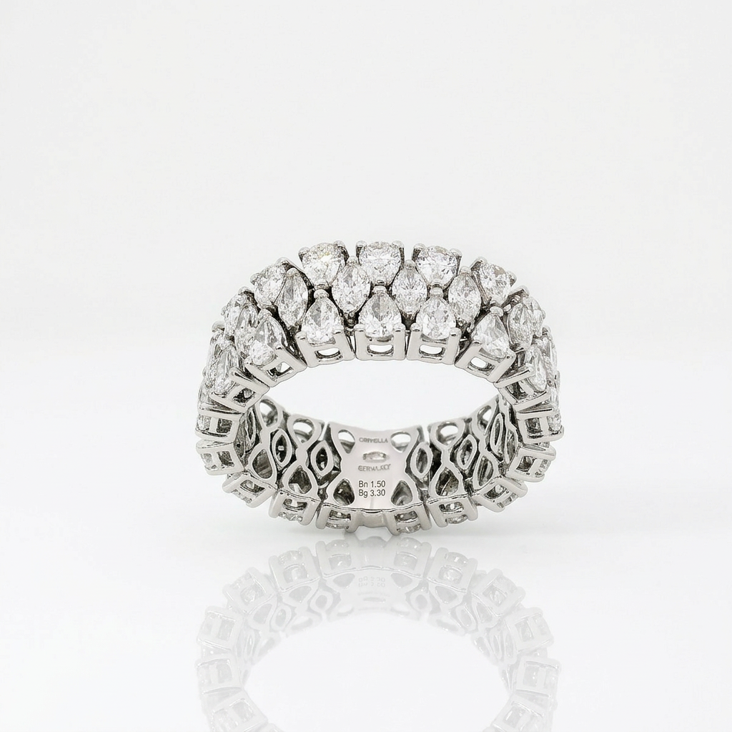 Fascia Girodito con Diamanti in Oro Bianco