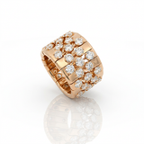 Anello Fascia a Molla in Oro Rosa 18kt con Diamanti