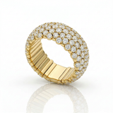 Anello Fascia Elastica a Molla in Oro Giallo con Diamanti