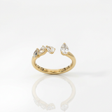 Anello in Oro Rosa con Diamante Taglio Goccia