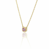 Girocollo Oro Giallo 18kt con Zaffiro Rosa Taglio Radiant